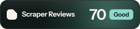 Apify: 70 of 100 on Scraper Reviews
