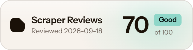Apify: 70 of 100 on Scraper Reviews