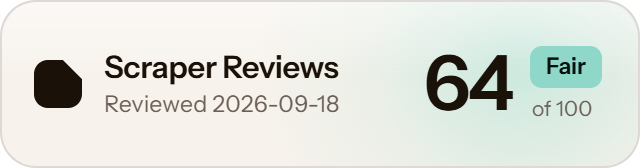 Crawlbase: 64 of 100 on Scraper Reviews