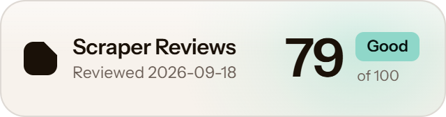 Scrapfly: 79 of 100 on Scraper Reviews